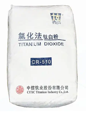 CITIC CR-510 Διοξείδιο του τιτανίου ρουτίλου με 100% περιεκτικότητα σε ρουτίλιο, εξαιρετικά χαμηλά υπολείμματα από σίτου και εξαιρετική λευκότητα για επικάλυψη και πλαστικά