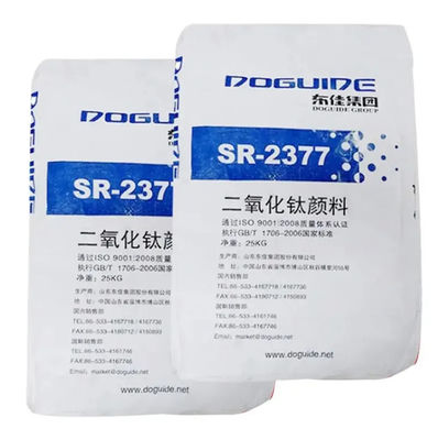 SR-2377 Doguide Dióxido de Titanio Tio2 Rutilo con 93.0% de Contenido de TIO2 y 97.0% de Contenido de Rutilo Zr.Al Recubrimiento Inorgánico