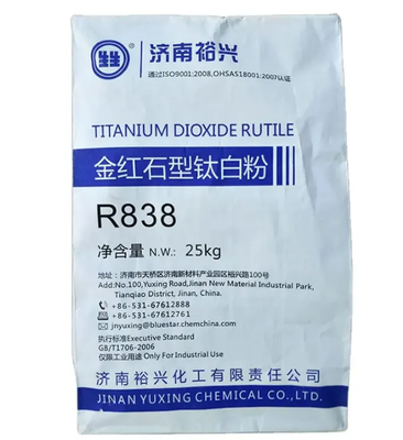 Bluestar Jinan Yuxing R838 Rutile Titanium Dioxide με Si-Al Ανόργανη + Οργανική σύνθετη επεξεργασία επιφάνειας για υψηλή λευκότητα και εξαιρετική διασπορά σε συστήματα με βάση το νερό