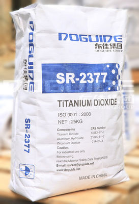 SR-2377 Doguide Dióxido de Titanio Tio2 Rutilo con 93.0% de Contenido de TIO2 y 97.0% de Contenido de Rutilo Zr.Al Recubrimiento Inorgánico